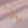 Collar de calabaza de acero de titanio explosivo para mujer, cadena de clavícula de verano de alto sentido, acero de titanio de 18 quilates que no se decolora, diseño de nicho
