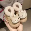 Zapatos de Algodón Planos Antideslizantes de Moda y Versátiles para Mujer 2025 Otoño e Invierno Nuevos Zapatos de Algodón con Forro de Felpa de Dibujos Animados Lindo Gatito para Mujer
