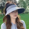 Gorra de Béisbol de Paja de Nuevo Estilo 2026 con Visera Amplia, Protección UV, Protección Solar, Sombrero de Ala Enrollada para Mujer, Sombrero para el Sol