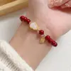 Nova Pulseira de Cinábrio Zijin para Mulheres com Fivela Ping An da Marca Fu Pulseira de Contas de Abóbora Pulseira Vermelha Buming
