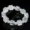 Pulseira Cubo Fantasma Floco de Neve Branco Natural de Cristal Hongchu Pulseira Cubo Fantasma Floco de Neve Tipo Gelo Atacado