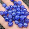 Contas redondas de ágata flor de gelo azul royal Contas soltas de jade 10mm calcedônia azul contas acessórios para pulseira colar