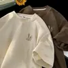 Camiseta de Manga Corta tipo Waffle para Hombre Verano Tendencia Marca Versátil Holgada Casual Estampada de Media Manga Transpirable y Cómoda