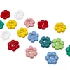 Botón de Plástico de Color Flor Dos Ojales Botón Flor de Seis Pétalos Ropa Infantil Hebilla Decorativa de Flor