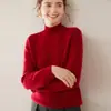 Suéter de Cachemir Grueso de Peso Pesado con Cuello Medio para Mujer, Jersey Holgado Cálido para Abrigo Interior, Suéter de Punto para Invierno para Mujer