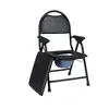 Cadeira de comadre portátil para idosos com encosto redondo, cadeira de comadre antiderrapante para banheiro/chuveiro, cadeira de comadre dobrável para casa