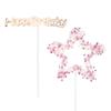 Decoración para pasteles de cumpleaños, para hornear, para mesa de postres, fiesta, estrella de cinco puntas, malla de ensueño, hermosa tarjeta de estrella de perla