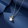 Nuevo Collar Año del Conejo Benmingnian Lujo Ligero Alta Gama Cadena Clavícula Perla de Agua Dulce Aretes de Conejo Set de Joyería