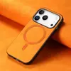 Funda magnética con sensación de piel adecuada para Apple 17Promax 16E/15Plus/14 Cubierta trasera para teléfono