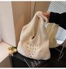 Bolso de Hombro de Punto de Nicho Transfronterizo para Mujer 2026 Nuevo Bolso de Paja Hueco Transfronterizo de Moda Bolso Tejido de Perlas de Colores