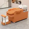 Sillón de peluquería para peinar el cabello Cama para lavar el cabello Cama para el cuidado del cabello Peluquería para hombres Cama para lavar el cabello Estilo de celebridad de internet Sillón semi-reclinable Lavabo profundo Cama para shampoo