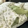 2026 Novo Conjunto de Roupa de Cama Quatro Peças 100% Algodão Escovado Estampa Floral Aconchegante Espessado Estilo Outono e Inverno