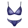 Conjunto de Sujetador de Malla Inalámbrico de Comercio Exterior para Mujer Transpirable Delgado Sexy Encaje Triángulo Taza Lencería Braguitas Conjunto de Dos Piezas