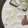 Saia Xiaolan L071 Calcinha Mask de Seda Gelada Feminina Cintura Média Renda Sexy Amiga da Pele Sem Costura Seda Respirável