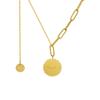Europeo y Americano Marka tendencia viento caliente chica engranaje colgante letra borla collar acero de titanio chapado en oro de 18K joyería al por mayor