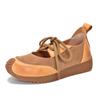 [Precio del evento: 135] Zapatos sencillos de piel auténtica, estilo retro, informales, para mujer, de caña baja a juego, planos de piel de vaca para primavera.