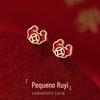 Brincos Ruyi de Prata 999 2024 Brincos Explosão Ano Novo High-end Feminino Presente Vermelho Brincos