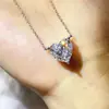 Collar con Cadena de Moissanita de Color en Forma de Corazón de 5 Quilates, Collar de Diamante de Moissanita Exagerado Europeo y Americano, Nuevo Modelo de Venta Caliente Transfronteriza al por Mayor