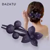 Grampo de Cabelo Grande com Flor Estilo Popular Tendência Presilha para Mulheres Parte de Trás da Cabeça Penteado Presilha Bico de Pato Novo Modelo de Presilha