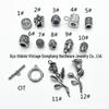 Contas de fundição de aço inoxidável aço titânio vintage pingente manchado de óleo pulseira formato redondo com contas acessórios de joias diy