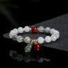 Pulseira de fivela de segurança de Jade Dourado Natural de Xinjiang para mulheres, pulseira de jade colorido multi-tesouro natural, pulseira de contas de círculo único outono e inverno