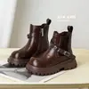 Liquidação Outono/Inverno Botas de Couro Infantis Sapatos de Algodão Sapatos Casuais