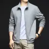 Jaqueta de Algodão Penteado com Gola Alta para Comércio Exterior Outono 2025 Jaqueta Masculina Cardigã de Cor Sólida Moda Esportiva Casual Moletom Masculino
