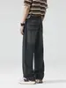 Roupas Masculinas Fengshe / Lançamento Primavera e Outono 2026 Jeans Masculino High Street Americano Retro Solto Reta Longa