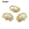 WT-PC009 conector de colgante grande de latón 18K concha artificial exquisita vintage para collar de joyería DIY