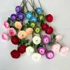 Nuevo producto: 3 Cabezas de Flores Secas, Loto de Mil Capas, Flores Artificiales para Banquete de Compromiso, Arreglo Floral de Boda, Flores Falsas Jardín Monet Azul-Morado