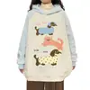 Sudadera con capucha de moda estilo retro chic japonés universitario Otoño e Invierno Nuevo Estilo Forrada de polar Holgada Adelgazante Manga Larga para Mujer