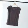 Camiseta Modal Manga Curta Primavera Verão Feminina Coreana Sem Manga Decote V Slim Fit Camada Base Versátil Respirável Verão