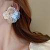 Pendientes de Perlas Sintéticas con Forma de Flor Metálica Sencillos, Modernos, Dulces, Elegantes, de Alta Gama y con Estilo para Mujer