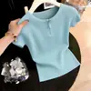 Nueva camiseta de manga corta de estilo coreano, moderna y a la moda, súper popular, rejuvenecedora, versátil y elegante para mujer