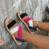 Sandalias para Mujer 2026 Primavera Nuevas Planas Estudiante Romanas de Playa Suela Suave Tira Cruzada Tallas Grandes Zapatos de Mujer