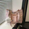 Bolsa de Ombro Feminina com Corrente e Elegante Estampa Floral, Novo Modelo 2026, Grande Capacidade, Bolsa Tote da Moda para Primavera