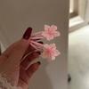 Presilha de Cabelo Flor de Cerejeira Rosa Flor de Pessegueiro para Mechas, Acessório de Cabelo para Franja Lateral, Atacado por Um Yuan, Presilha BB, Doce e Suave no Cabelo