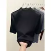 Suéter de Tricô para Mulheres com Gola Meia-Alta e Design Patchwork, Versátil Top Básico de Manga Média A8054, Elegante Top para Outono e Inverno
