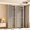 Armario de metal, estructura de acero, completamente cerrado, diseño simple, adecuado para apartamentos de alquiler, modular, engrosado, de pie, estilo abierto, para uso doméstico