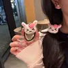 Laço de Cabelo Coelho Morango Fofo, Faixa de Cabelo de Pelúcia Cartoon Macia e Adorável para Meninas, Estilo Doce Versátil para Meninas, Corda de Cabelo Super Fofa em Estilo Escolar