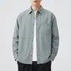 Colección nueva 2026: camisa de manga larga para hombre en un estilo de lujo discreto, 'old money', con un diseño retro, minimalista e inspirado en Estados Unidos, con una silueta holgada de corte recto
