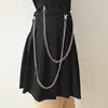 Cadena para la cintura con forma de corazón de metal para mujer, cadena punk para el cuerpo, juego de dos piezas, venta al por mayor de fábrica