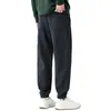 Calça moletom de tricô retrô americana de alta qualidade para homens, novo modelo outono 2026, cintura elástica, punhos, modelagem solta, calça casual esportiva
