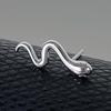 Pendientes de diseño de serpiente pequeña estilo frío INS para mujer, moda simple, Joker, aguja de plata 925, pendientes pentagonales, joyería al por mayor