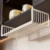 Prateleira de Armazenamento Retrátil para Cozinha Pendurada Multifuncional para Temperos Cesta Pendurada Sob o Armário Prateleira de Drenagem em Camadas