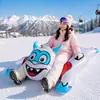 Anillo de Esquí Inflable de PVC Forma de Monstruo de Dibujos Animados Trineo de Nieve Inflable Engrosado para Adultos y Niños Esquí de Invierno al Aire Libre