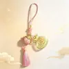 Bolsa de Dinero Dorada Borla Colgante para Coche Buena Suerte Continúa Bolsa de Fortuna Próspera Colgante para Teléfono Encanto para Bolsa Llavero