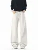 Muxi Ropa Estilo Old Money Americano Versátil Retro Corte Holgado Color Denim Original Jeans para Hombre Moda Calle Pierna Recta