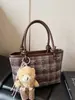 Lindo Diseño de Nicho Bolso de Mano Grande de Cuadros Moda Otoño e Invierno 2025 para Mujer Bolso Cruzado Casual Versátil