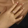 Anillo de Ojo de Diablo de Diamante Marquise de Circonita 5A de Plata de Ley S925 de Lujo Ligero Europeo y Americano para Mujeres, Venta Directa de Fábrica, Artículo Popular Transfronterizo
